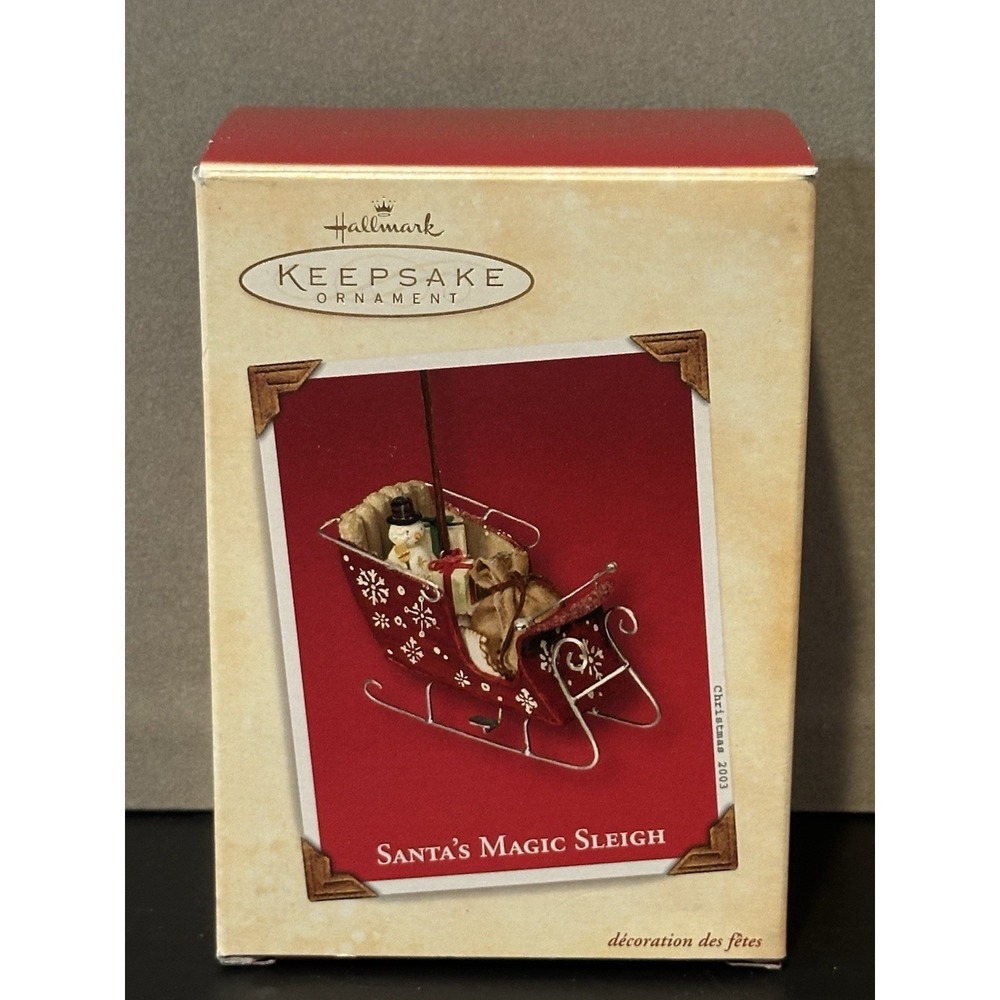Hallmark Keepsake Christmas Ornament "Santa's Magic Sleigh" 2003 Santa Sled NIB